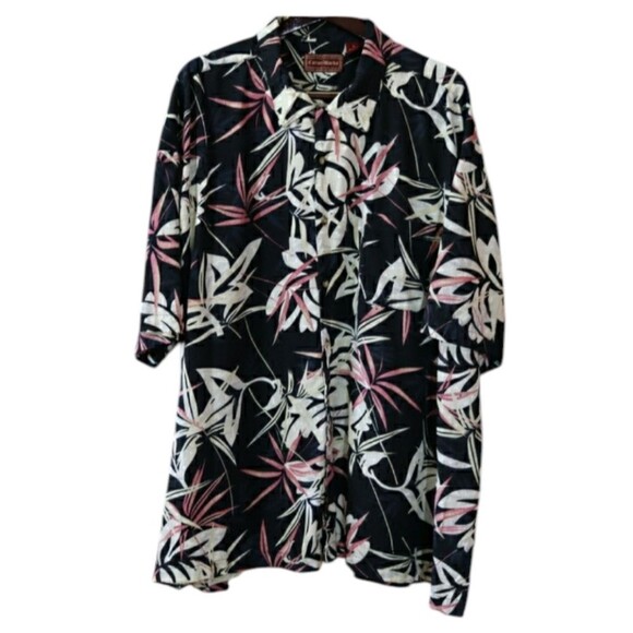 Cotton Works Mens 4X Tropical Floral Print Hawaiian Button Down Shirt - Picture 1 of 10